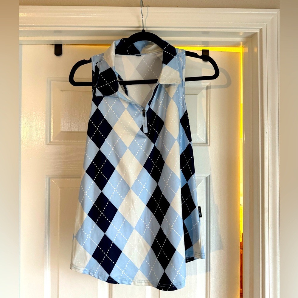 Argyle print golf/tennis/pickleball top